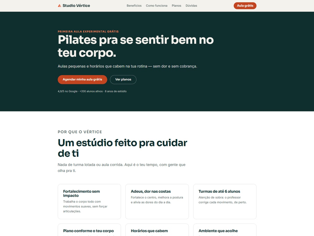 Site do projeto Studio Vértice